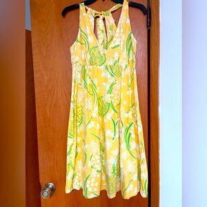 EUC Lilly Pulitzer yellow dandelion tie back swing sundress or coverup Small